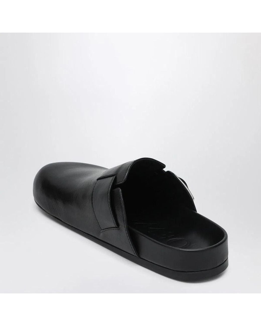 Loewe Black Leather Sabot Ease Buckle