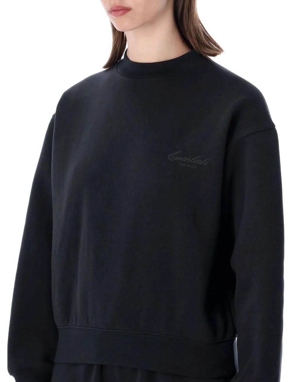Fear Of God Black Essentials Fear Of God Classic Crewneck Sweatshirt