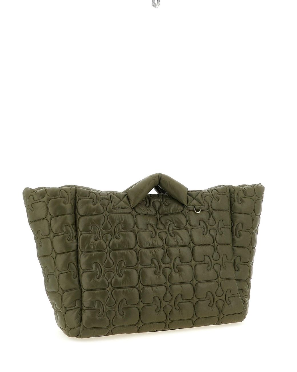 Ganni Green Quilted Re-Tech Xxl Tote Tote Bag