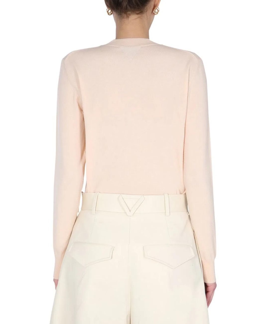 Bottega Veneta Natural Lightweight Long Sleeved Sweater For