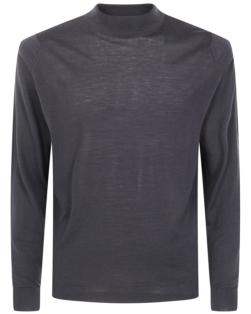 John Smedley Blue "Harcourt" Turtleneck Long Sleeves Mock Pullover for men
