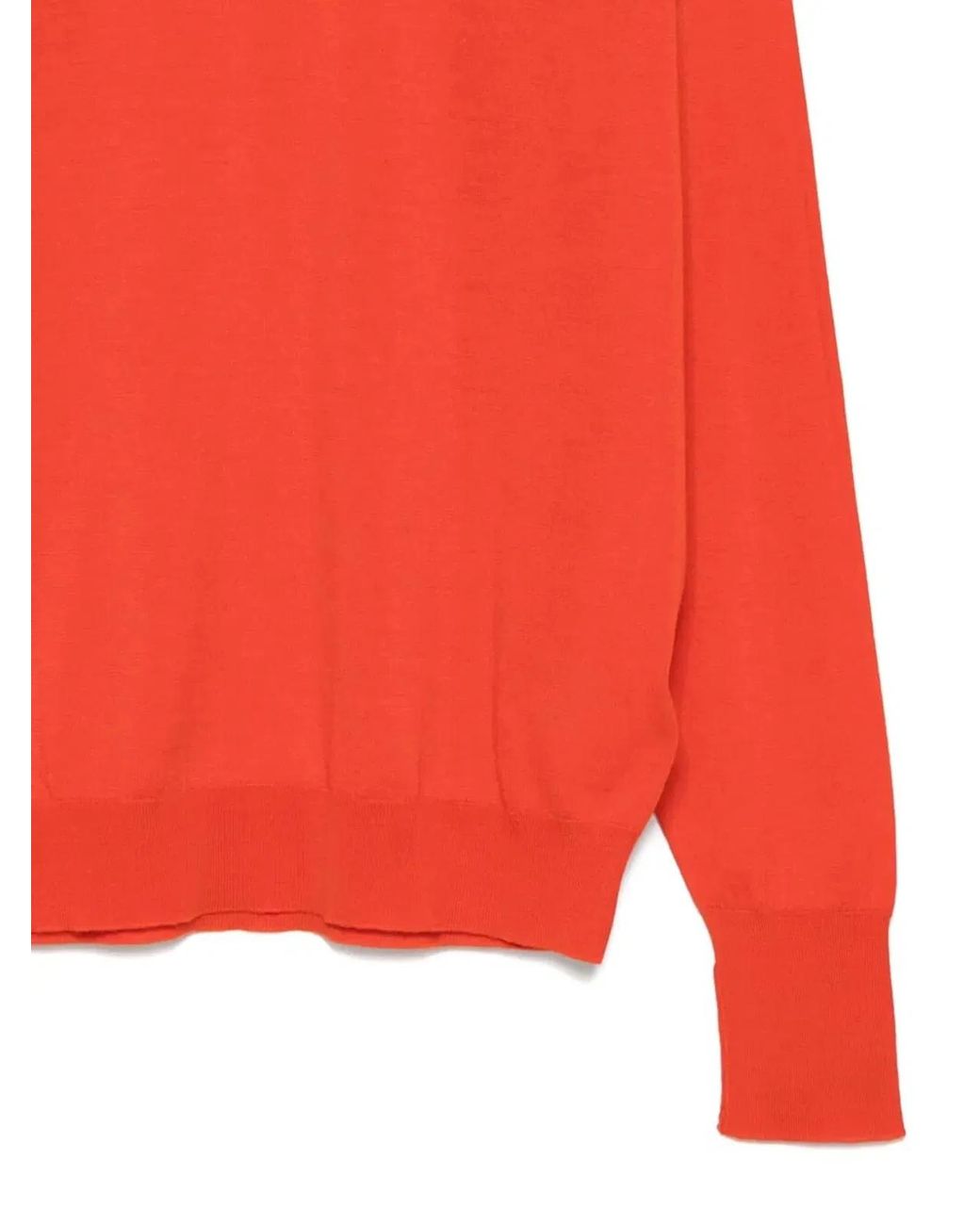 John Smedley Red Marcus Extra Fine Merino Wool Jumper for men