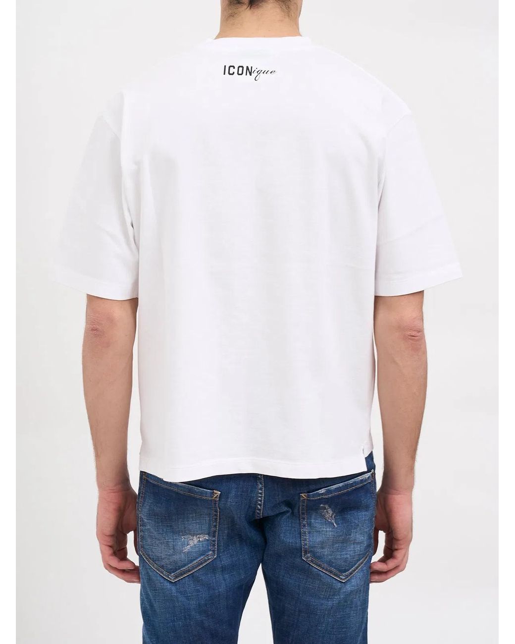 DSquared² White Iconique Loose Fit T-Shirt for men