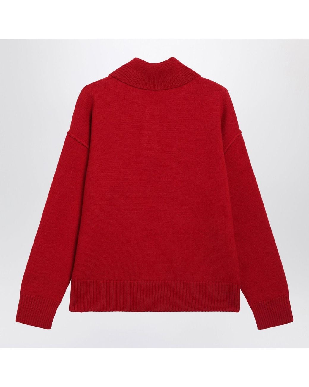 AMI Red Ami De Coeur Polo Jumper