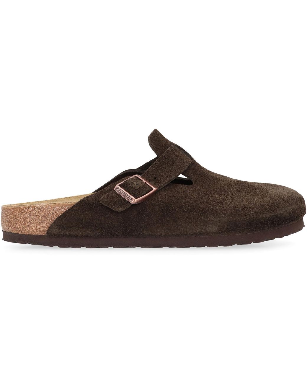 Birkenstock Brown Classic Suede Boston Sabot For for men