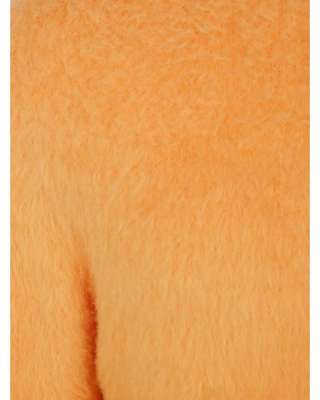 Nuur Orange Long Sleeves Pressed Gauze Round Neck Sweater for men