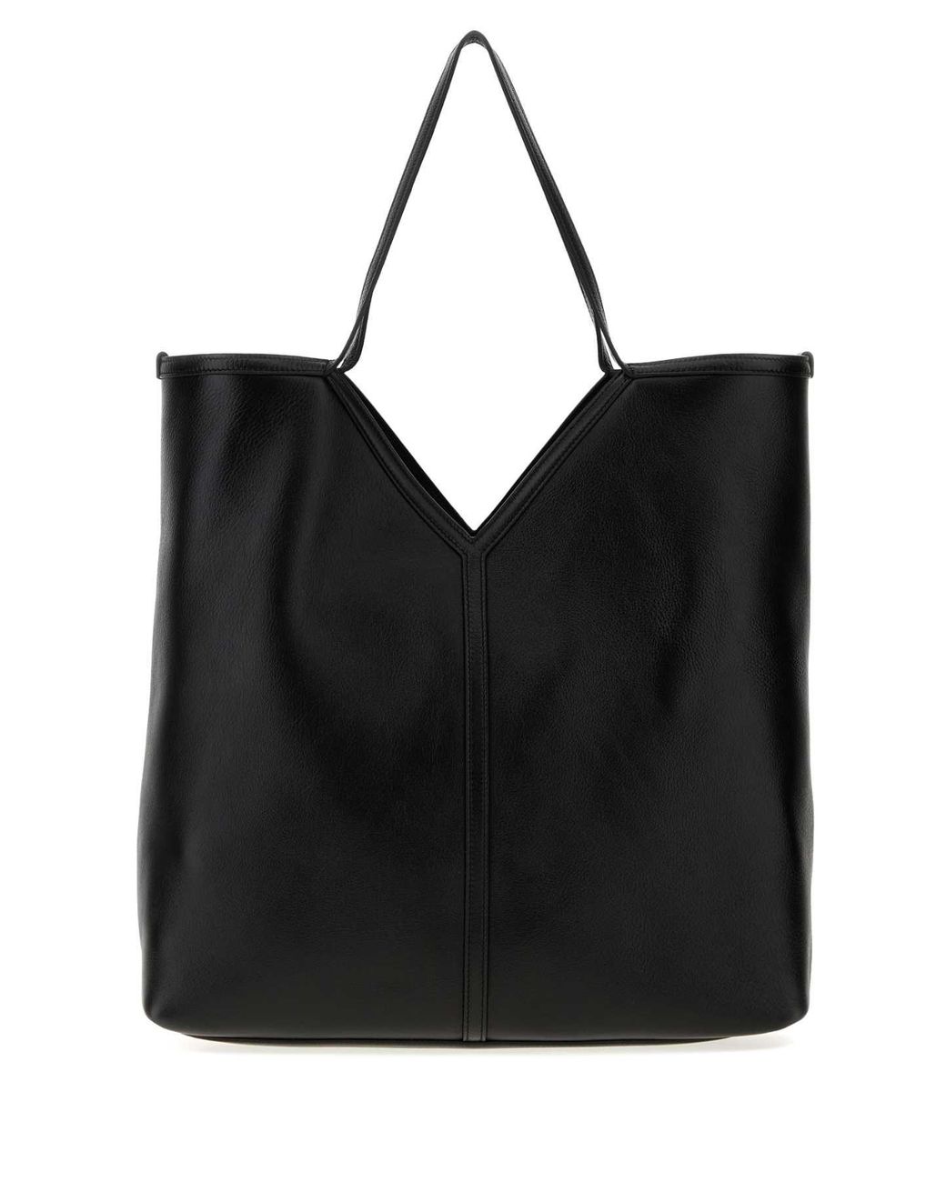 Saint Laurent Black And Thin Leather Tote Handbag