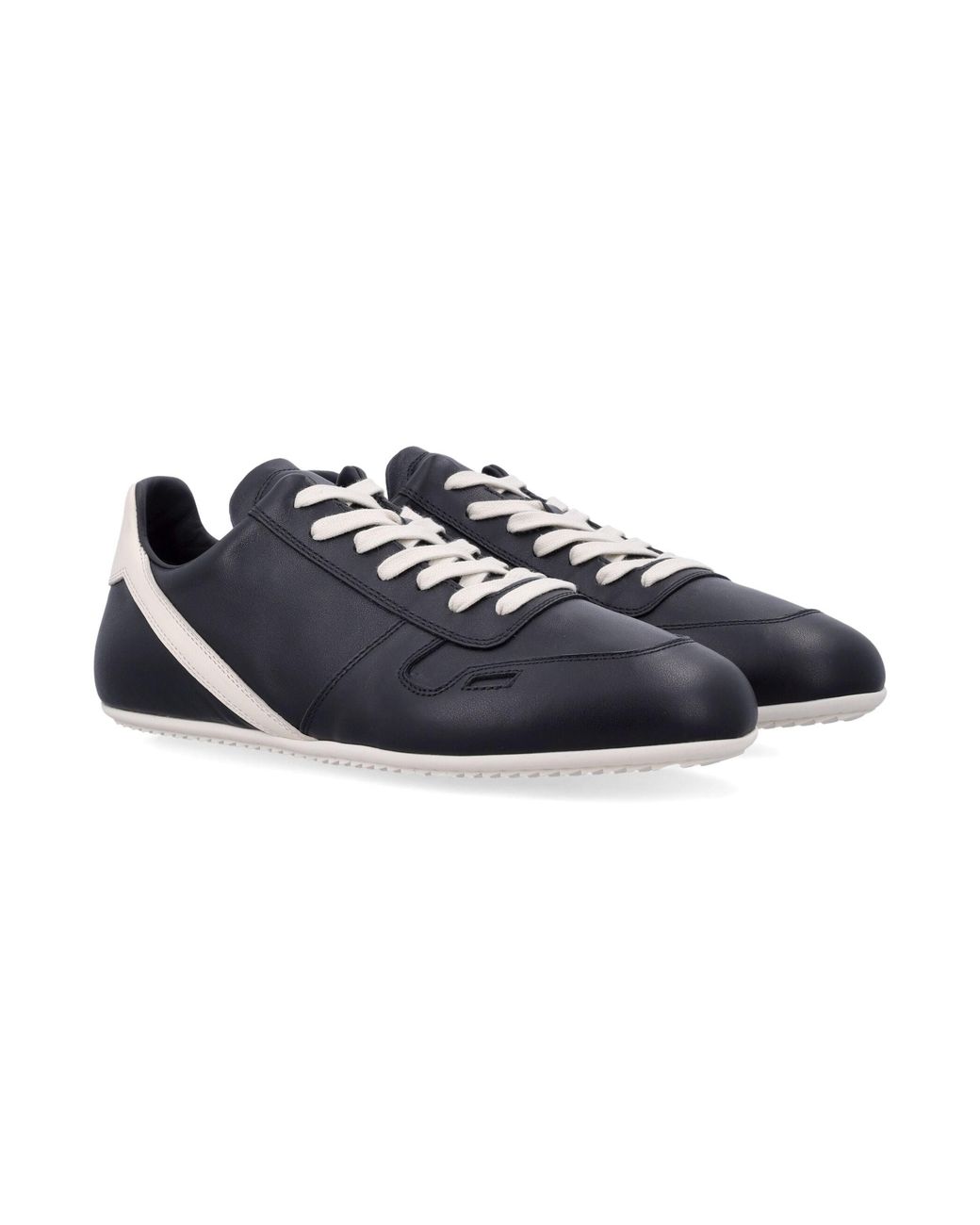 Rick Owens Blue Leather Minimal Sneakers for men