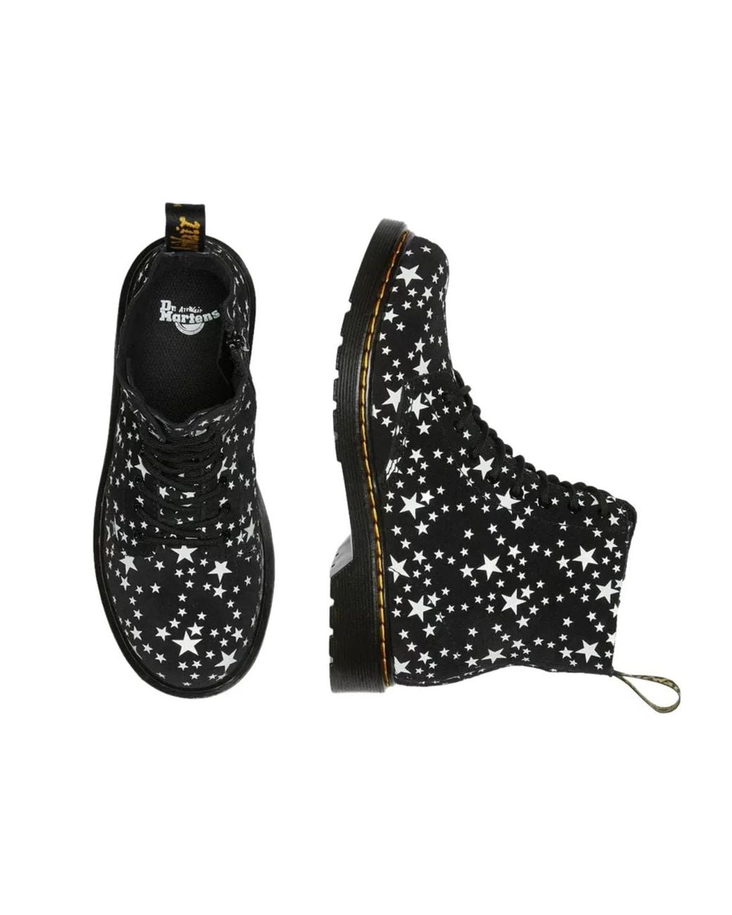 Dr. Martens Black Dr Martens Lace Boots 1460 Star Print