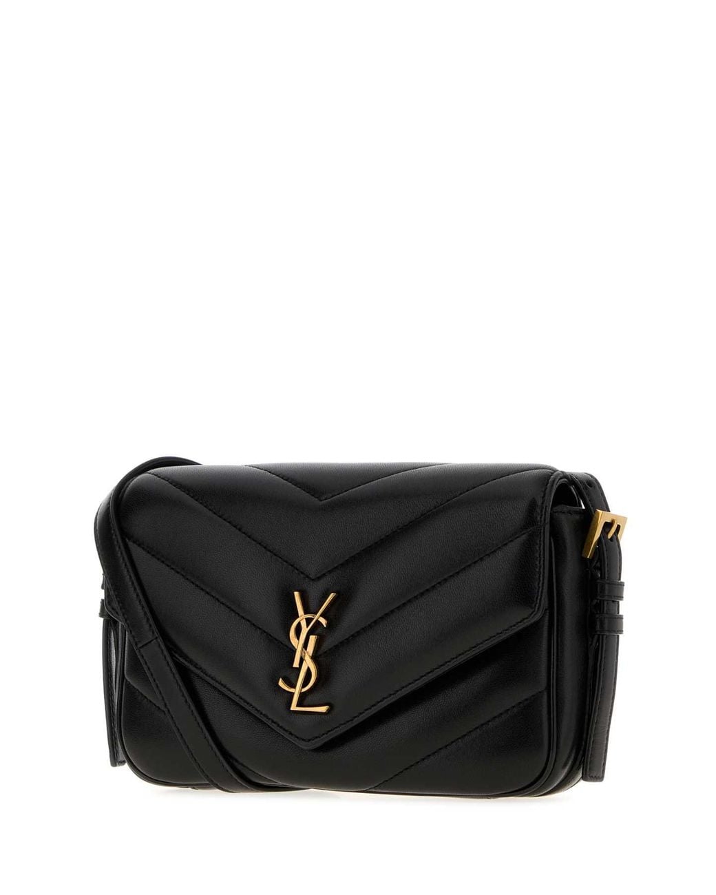 Saint Laurent Black Mini Loulou Toy Leather Crossbody Bag 21 Cm