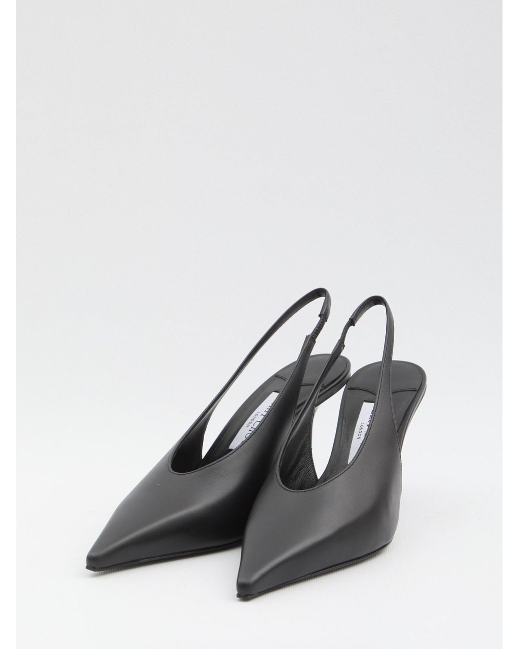Jimmy Choo Black Isa Leather Slingback Pumps