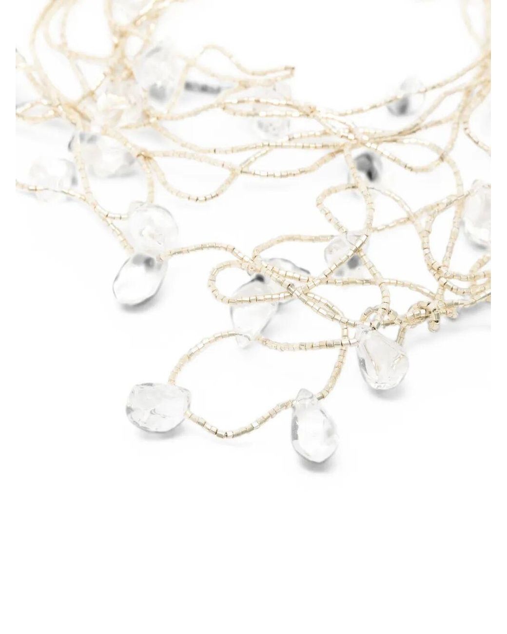 Maria Calderara White Sylver-Clear Crystal Necklace