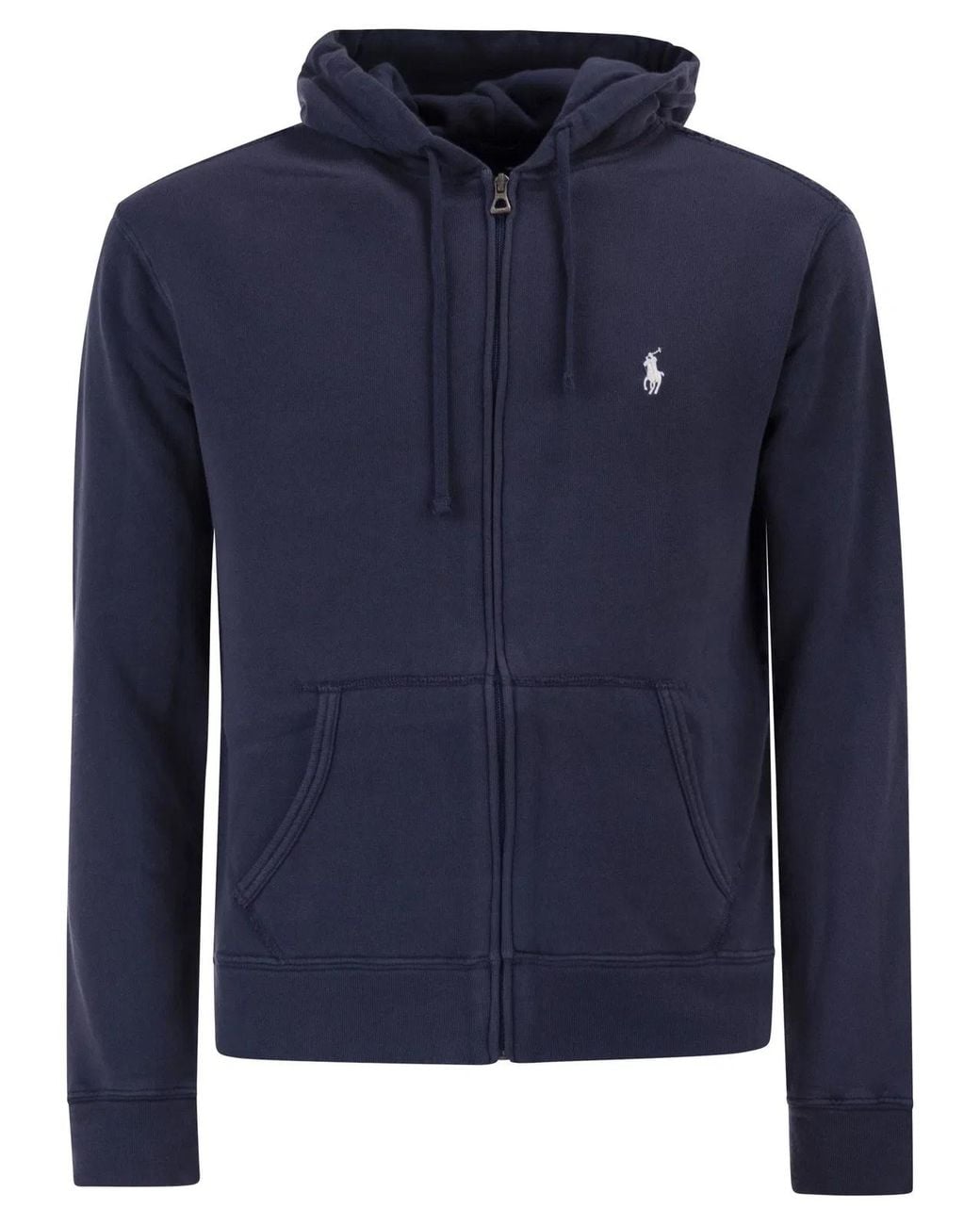 Polo Ralph Lauren Blue Hooded Terry Cloth Sweatshirt for men
