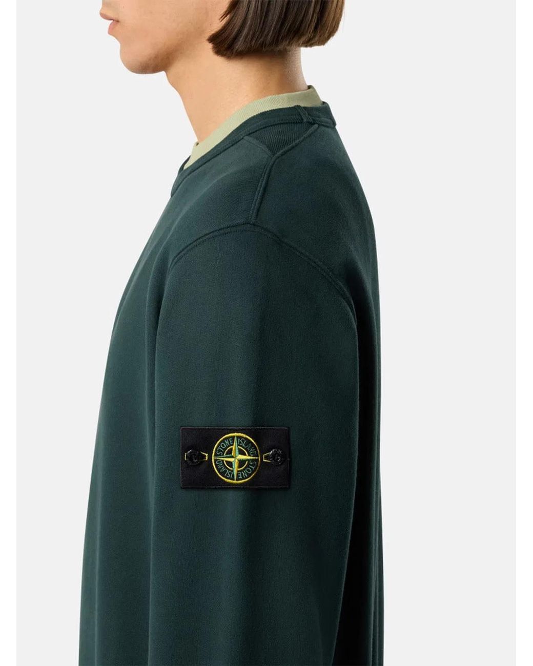 Stone Island Green Crewneck Sweatshirt for men