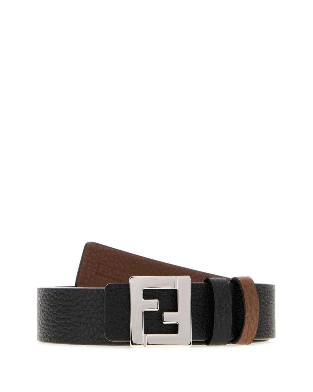 Fendi Black Leather Reversible Belt for men