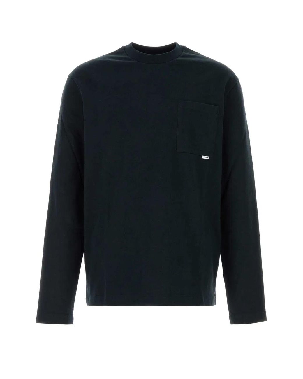 Jil Sander Black Solid Crew Neck T-Shirt for men