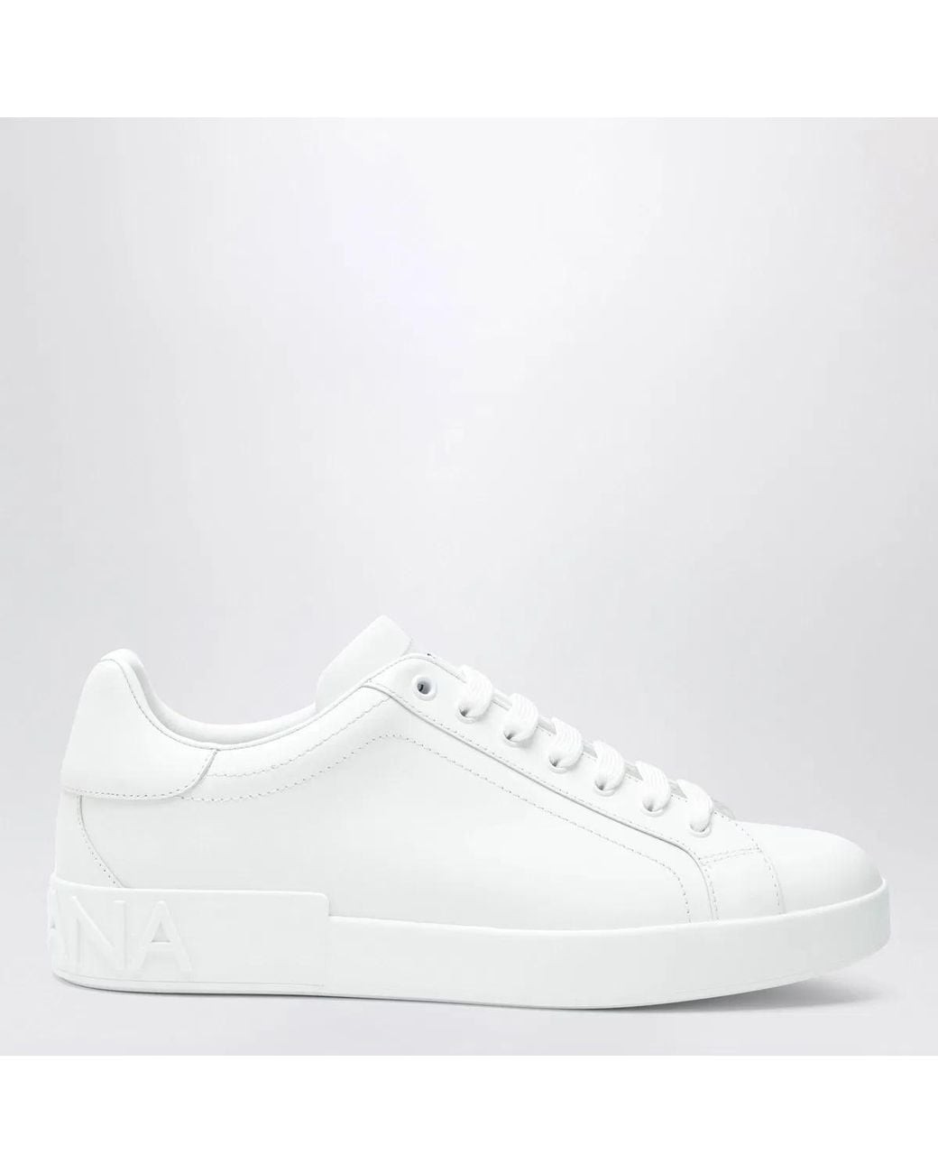 Dolce & Gabbana White Portofino Leather Sneakers for men