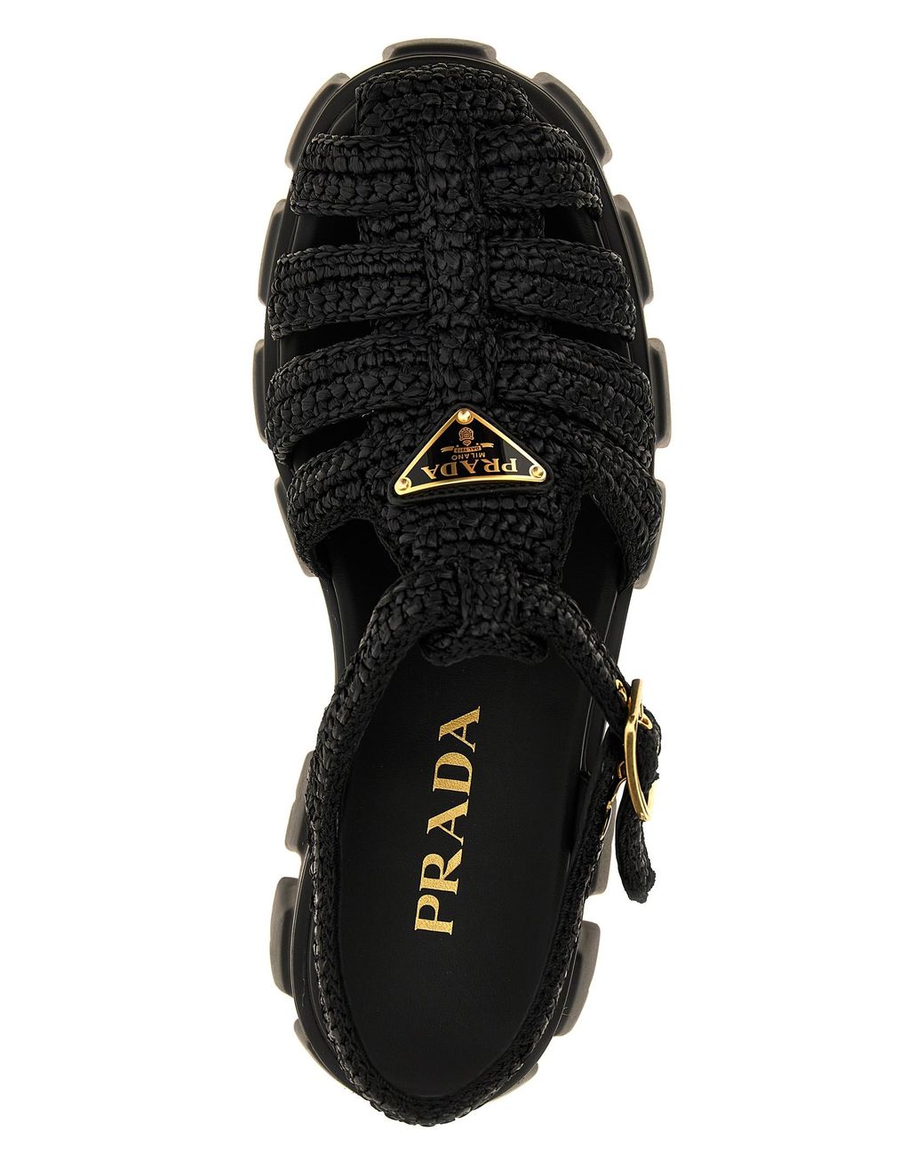 Prada Black 'Monolith' Sandals