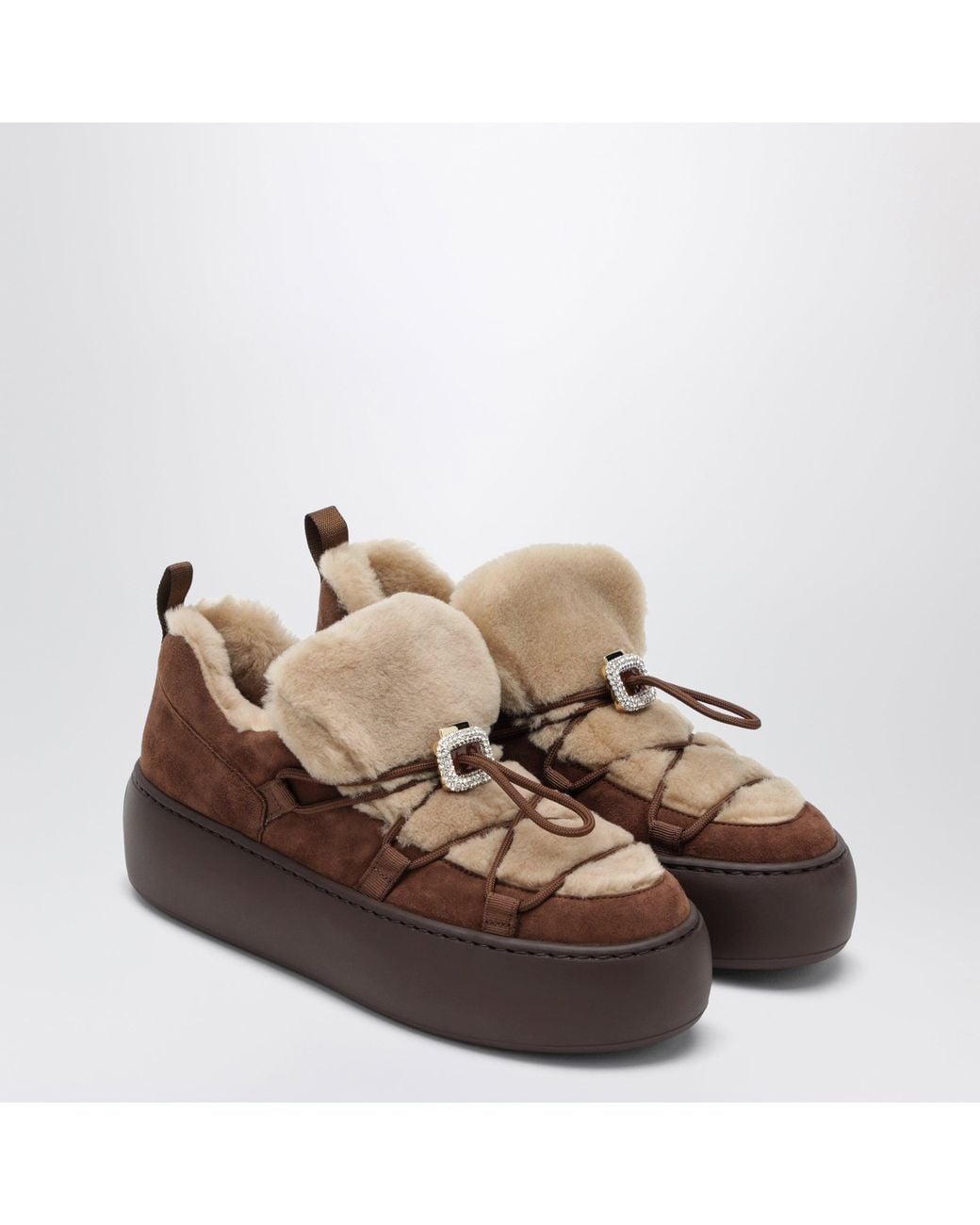 Roger Vivier Brown Viv' Up Suede Ankle Boot
