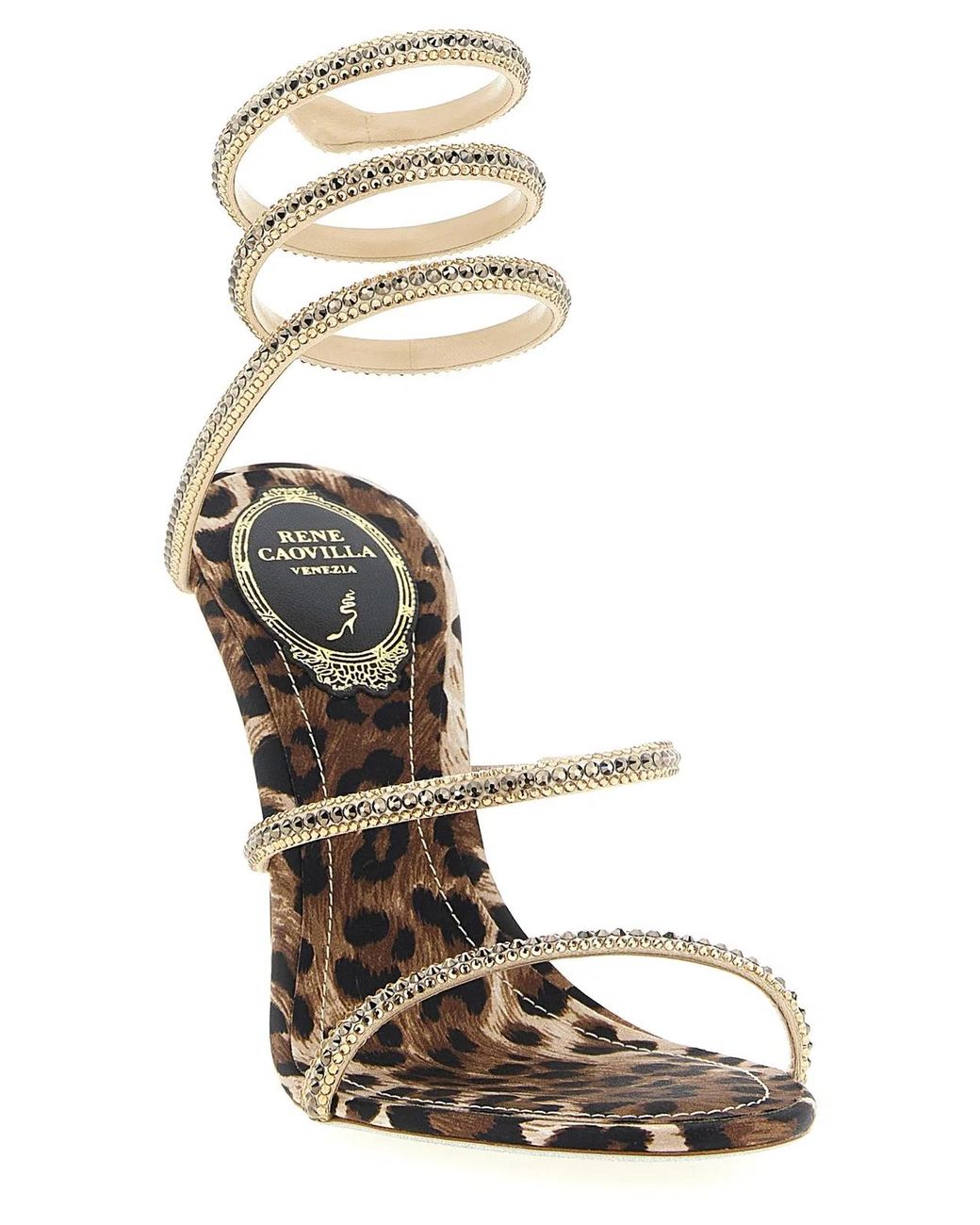 Rene Caovilla Metallic Viscose Stiletto Heel Sandals