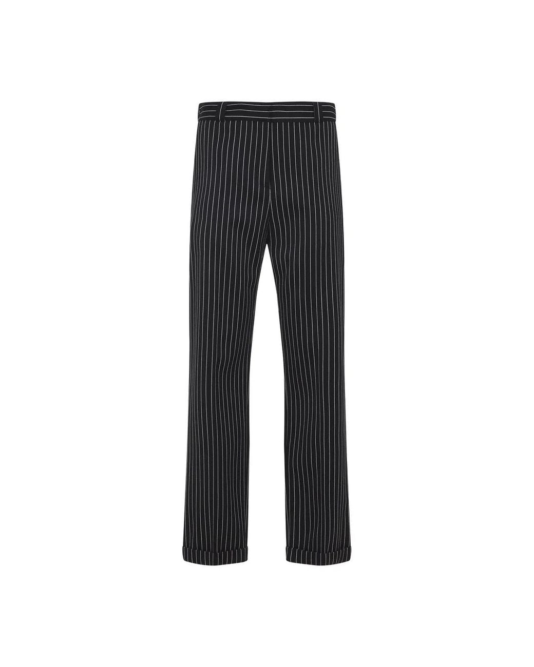 Tom Ford Black Virgin Wool Striped Wool Chino Pants