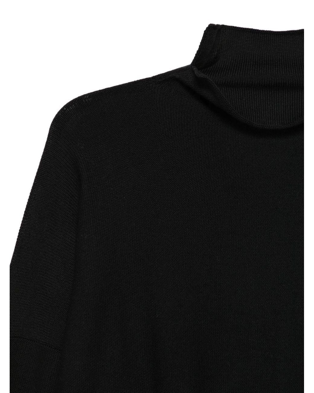 Daniela Gregis Black Wool Turtle-Neck Sweater