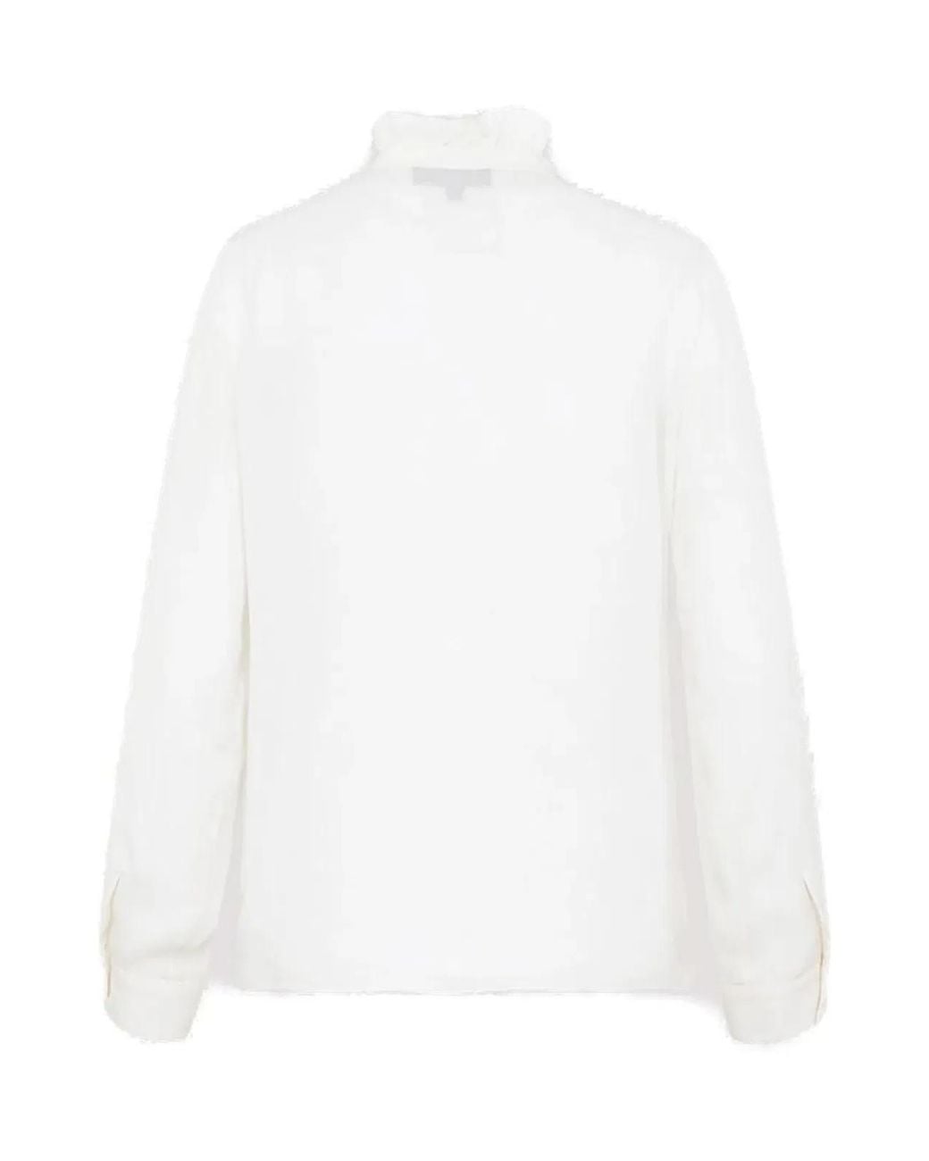 Nili Lotan White Lily Blouse With Raw Ruffle