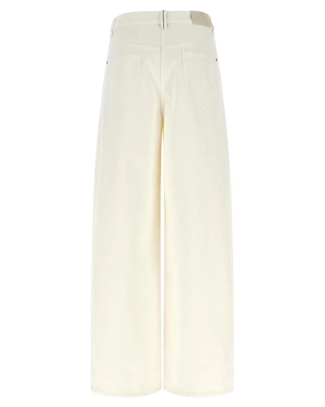 Brunello Cucinelli White Cotton Relaxed Fit Jeans Clothing
