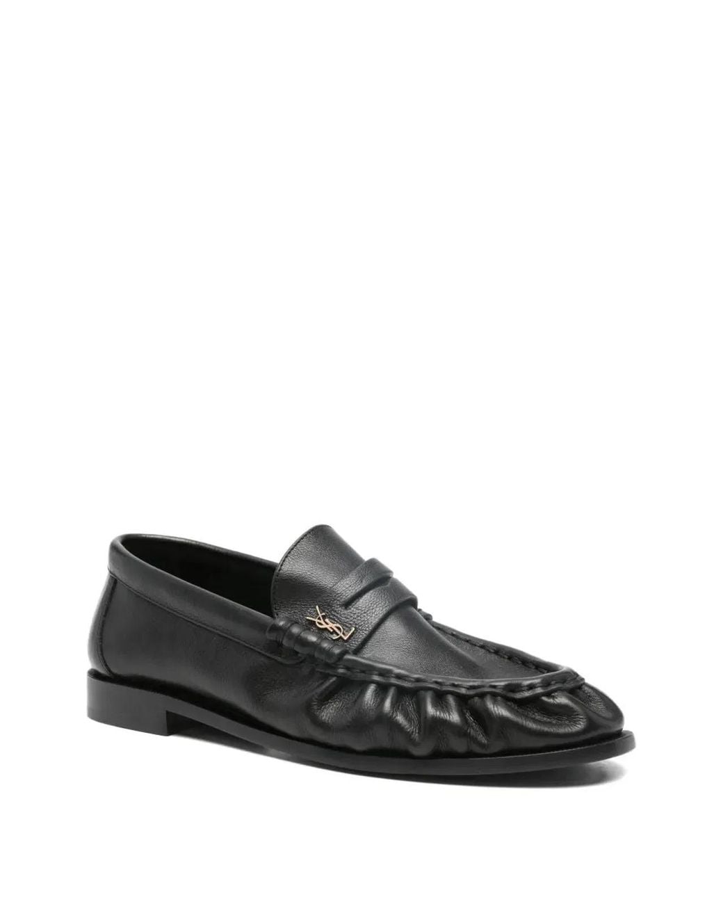 Saint Laurent Black Leather Loafers