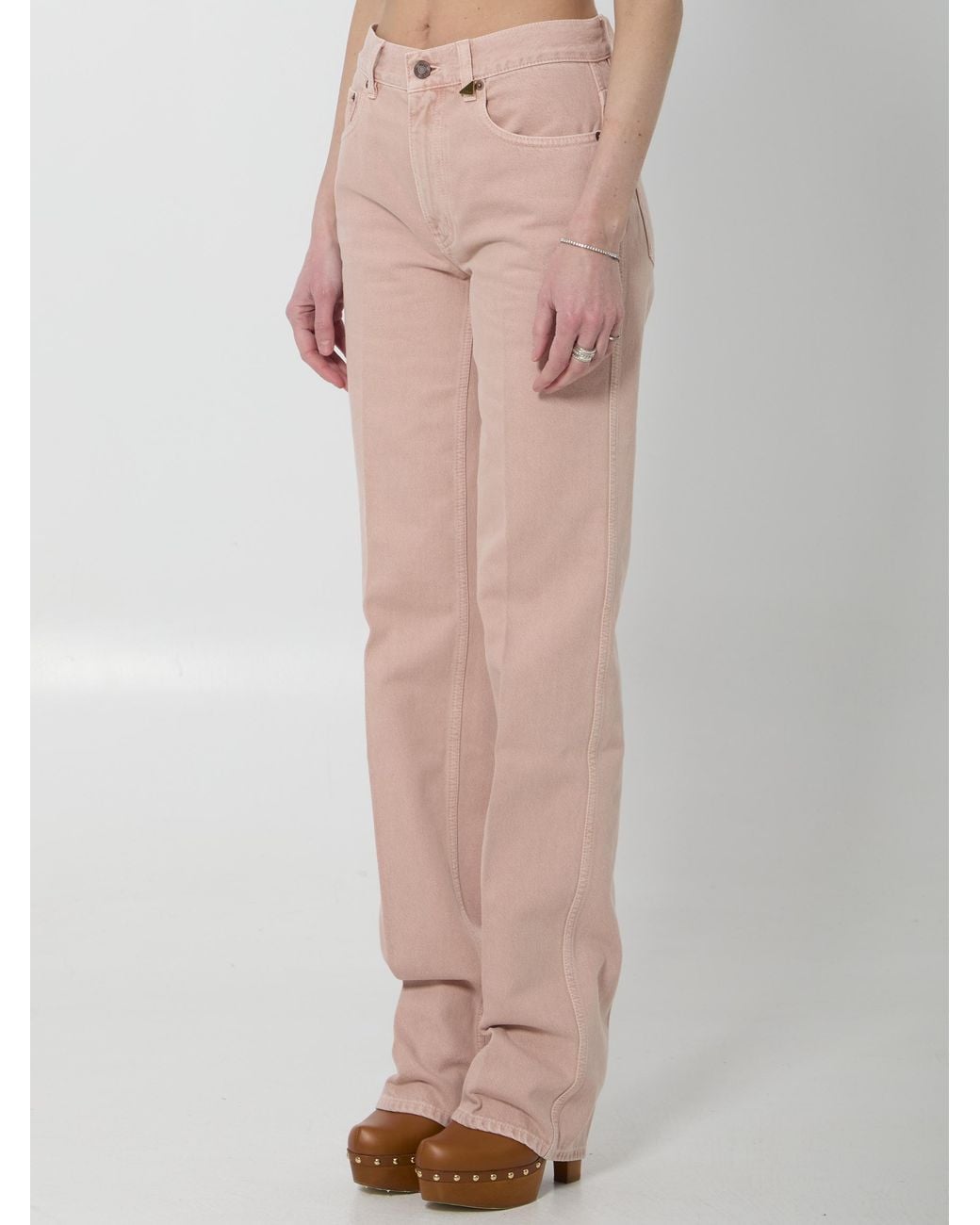 Chloé Pink Straight-Leg Jeans