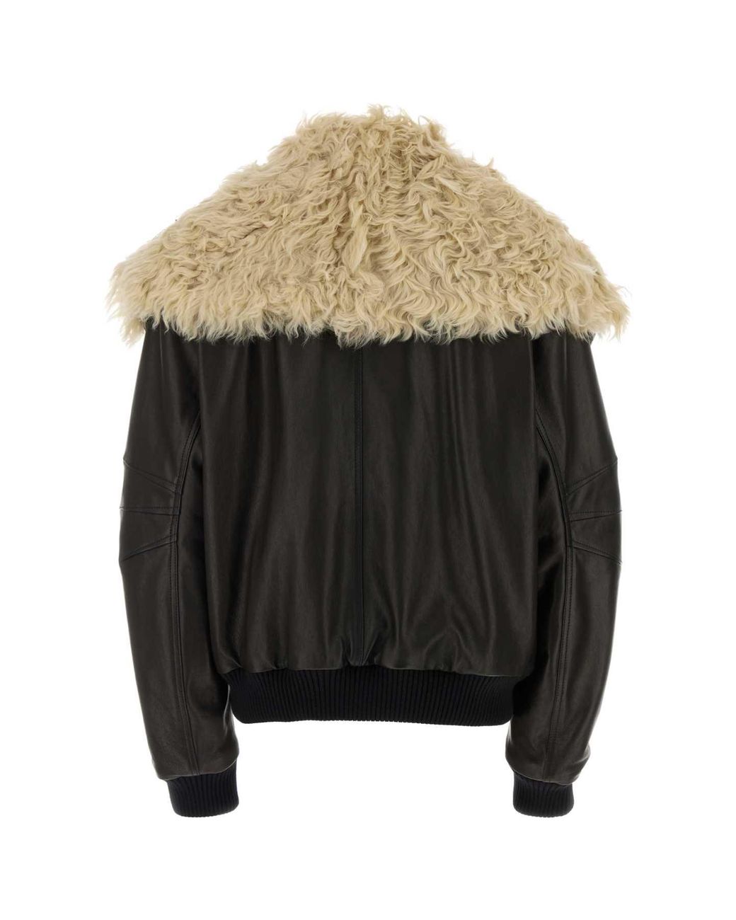 The Attico Black Mini-Style Lamb Leather Jacket For
