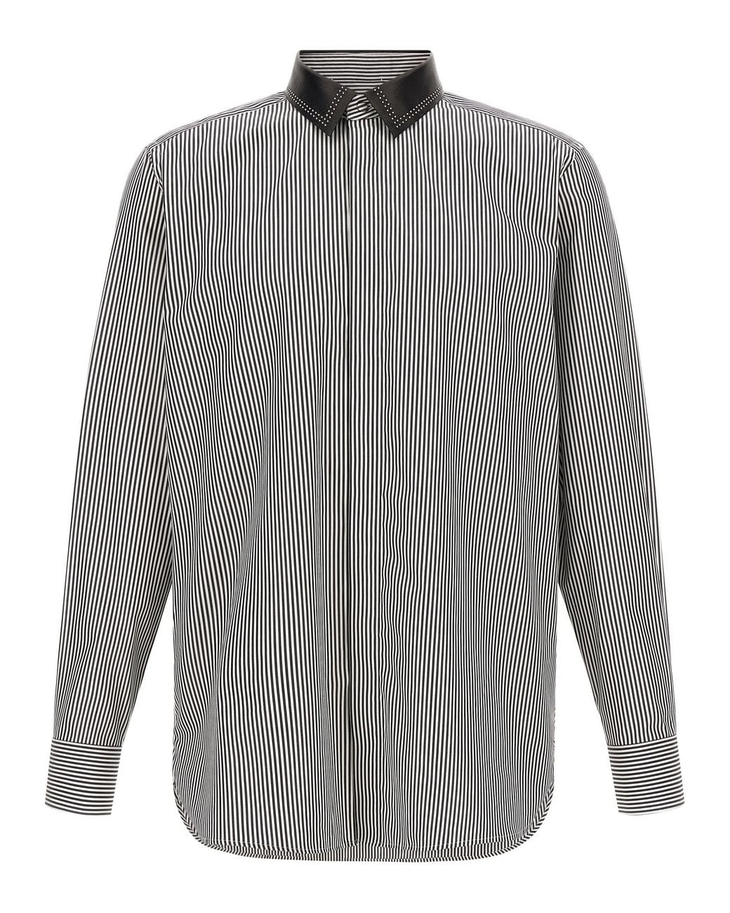 Tom Ford Gray Striped Shirt With Detachable Collar for men