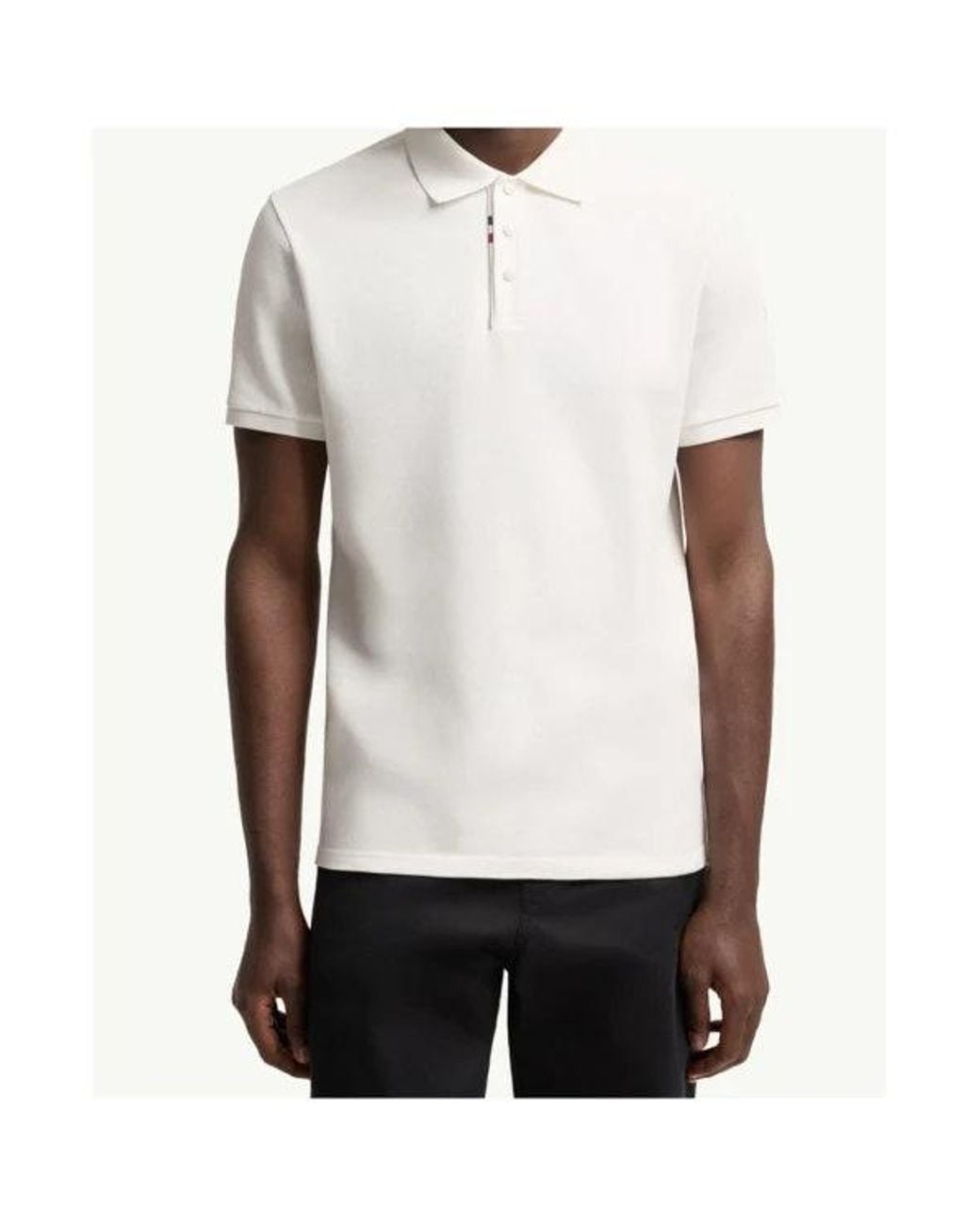 Moncler White Ss Polo for men