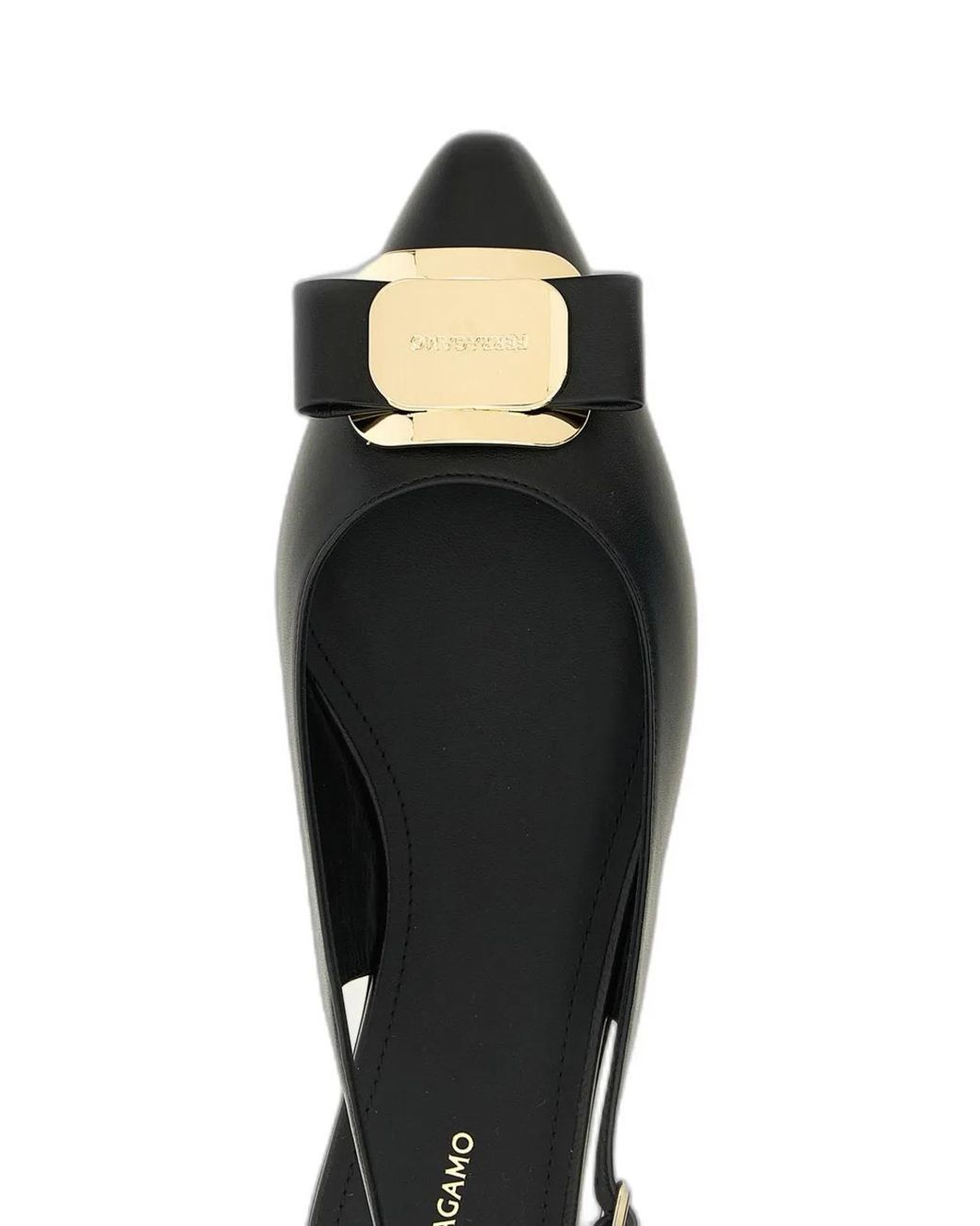 Ferragamo White Leather Slingback Pumps