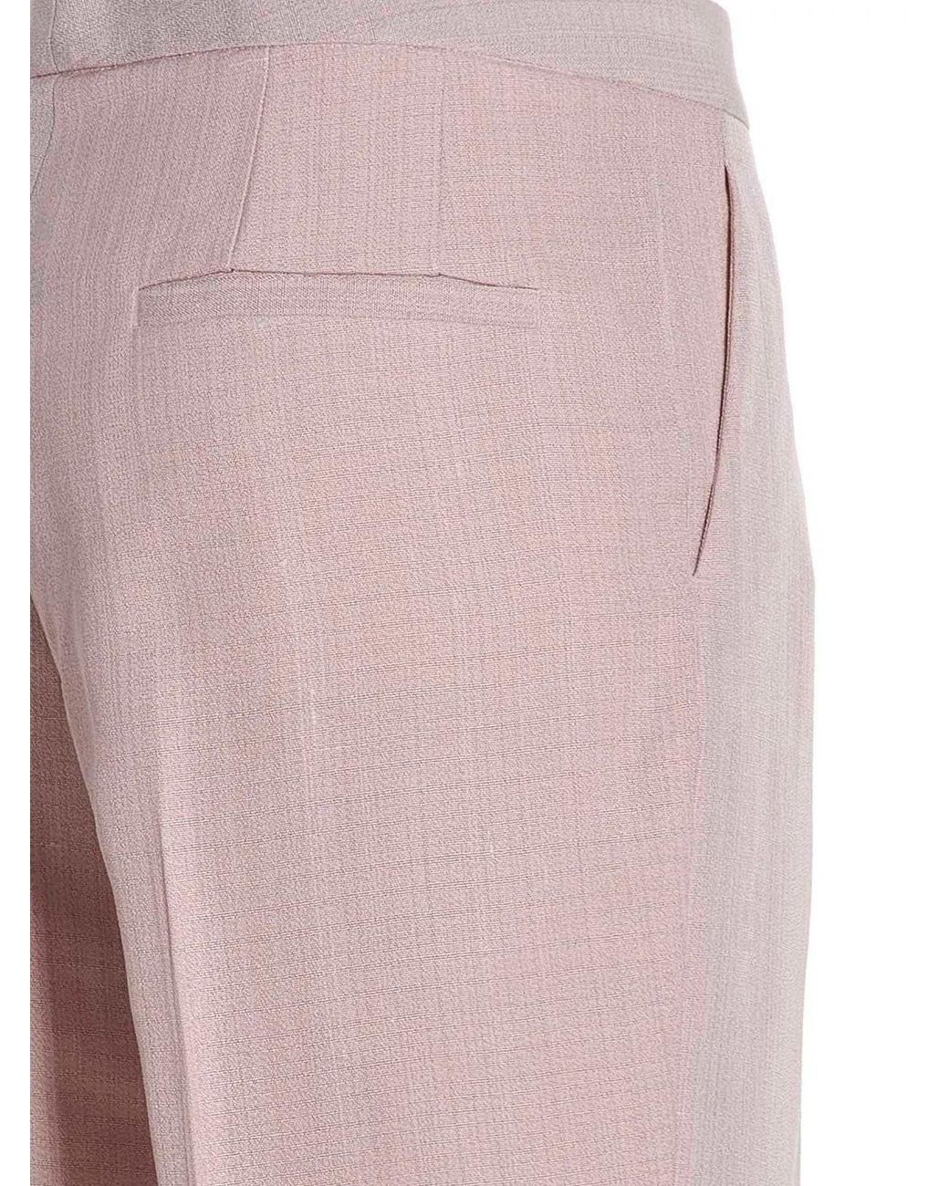 Jil Sander Pink Tailored Viscose-Silk Blend Trousers