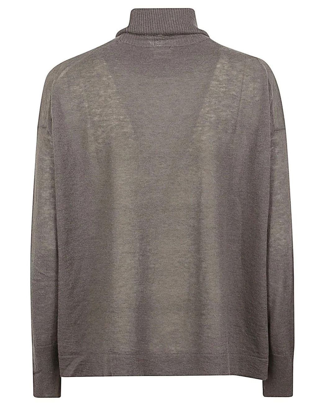 C.t. Plage Gray Cashmere High-Neck Sweater