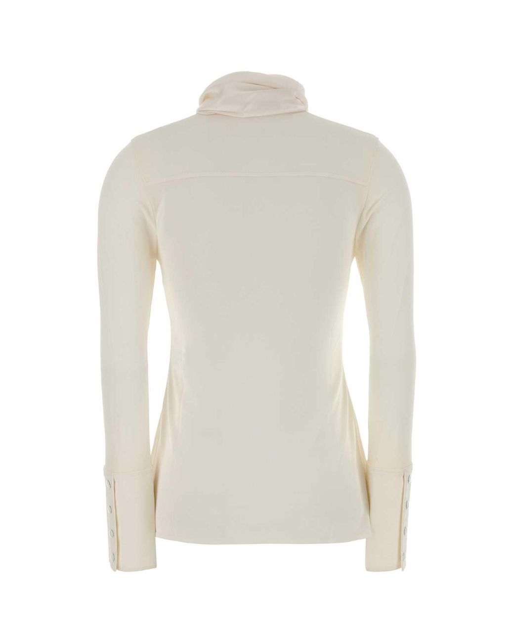 Courreges White Satin Scarf Collar Mini T-Shirt