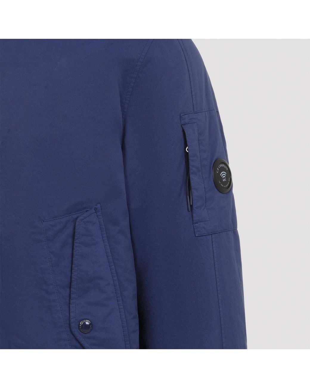 C P Company Blue C.P.Company Peacoat T-Flatt Padded Bomber Jacket for men