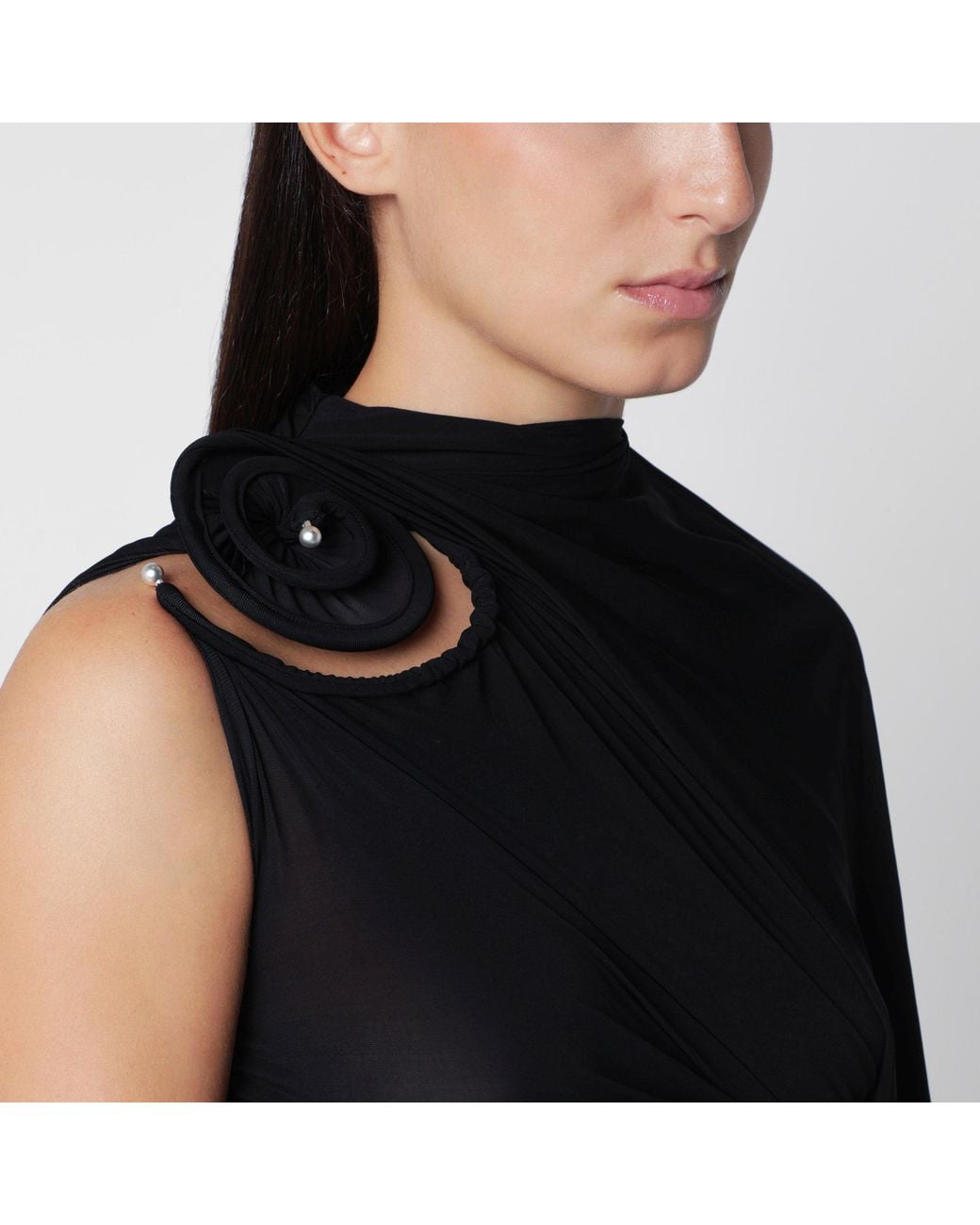Christopher Esber Black Aurelia Viscose Evening Dress
