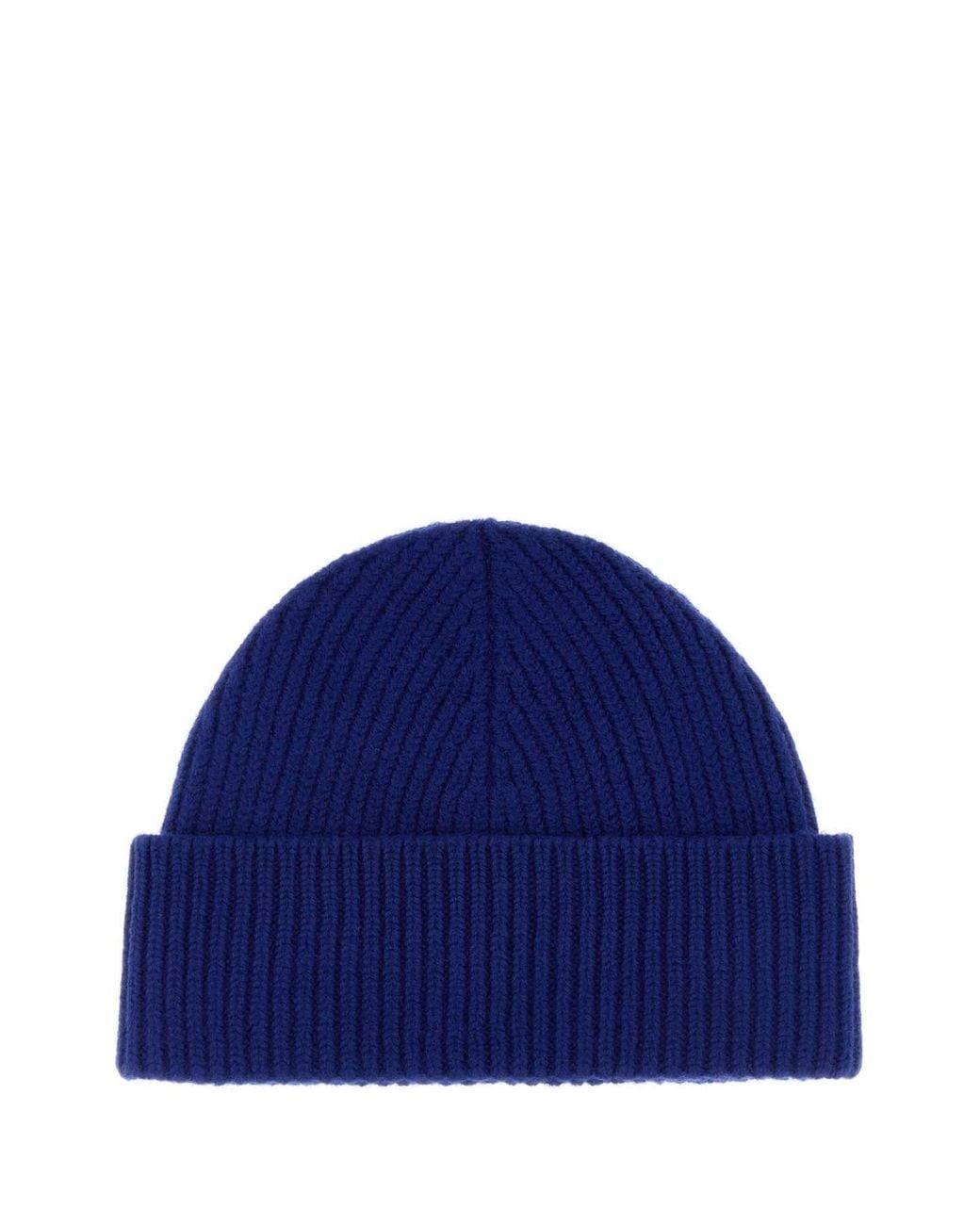 AMI Blue Quota-Beaniewithcontrasteddecoeur for men
