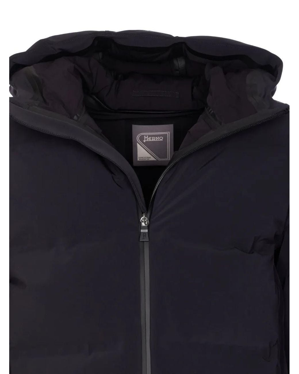 Herno Blue S Woven Half Coat for men