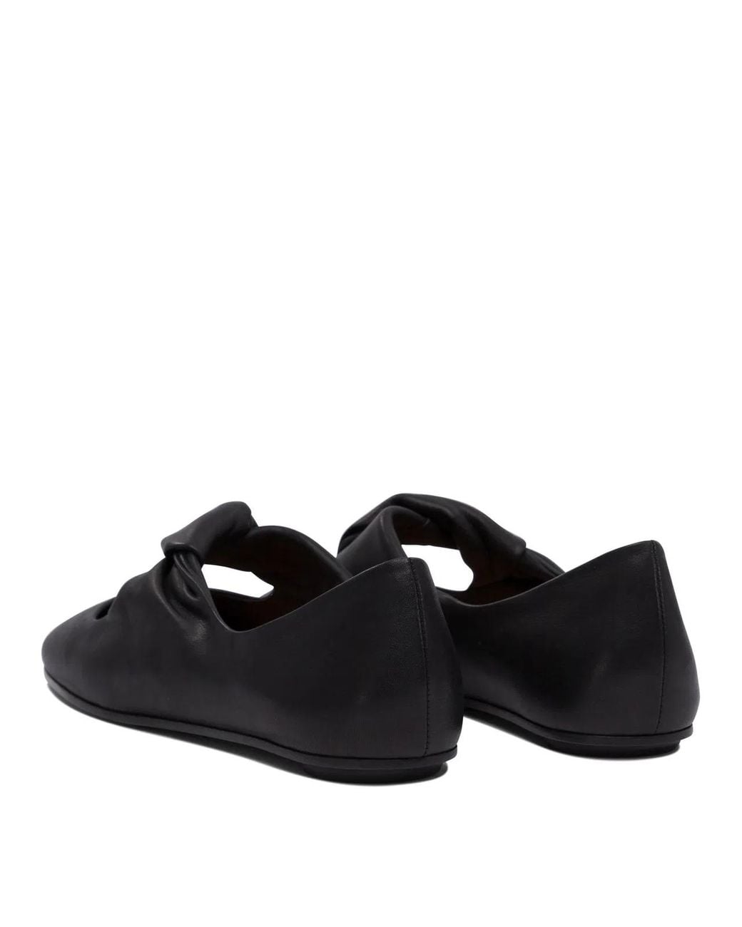 McQueen Black Twist Detailing Ballet Flats