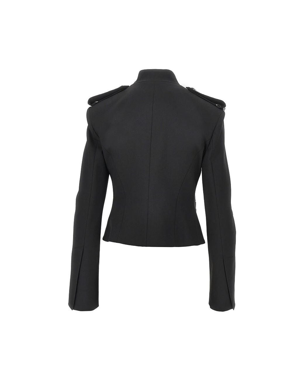 Pinko Black Jewelled Epaulettes Stretch Fabric Jacket