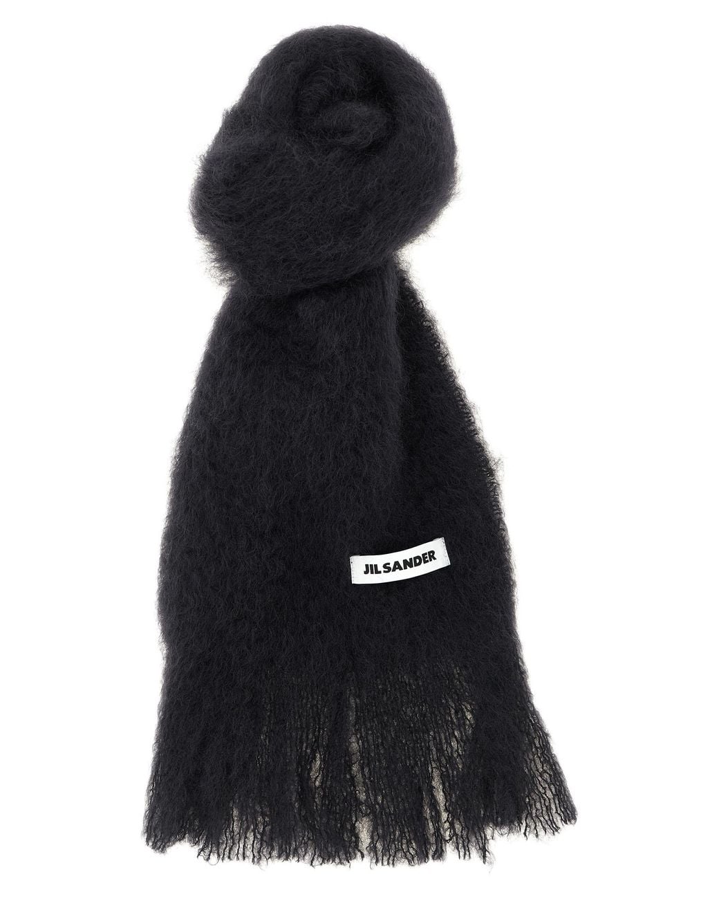 Jil Sander Black Small Mohair Scarf for men