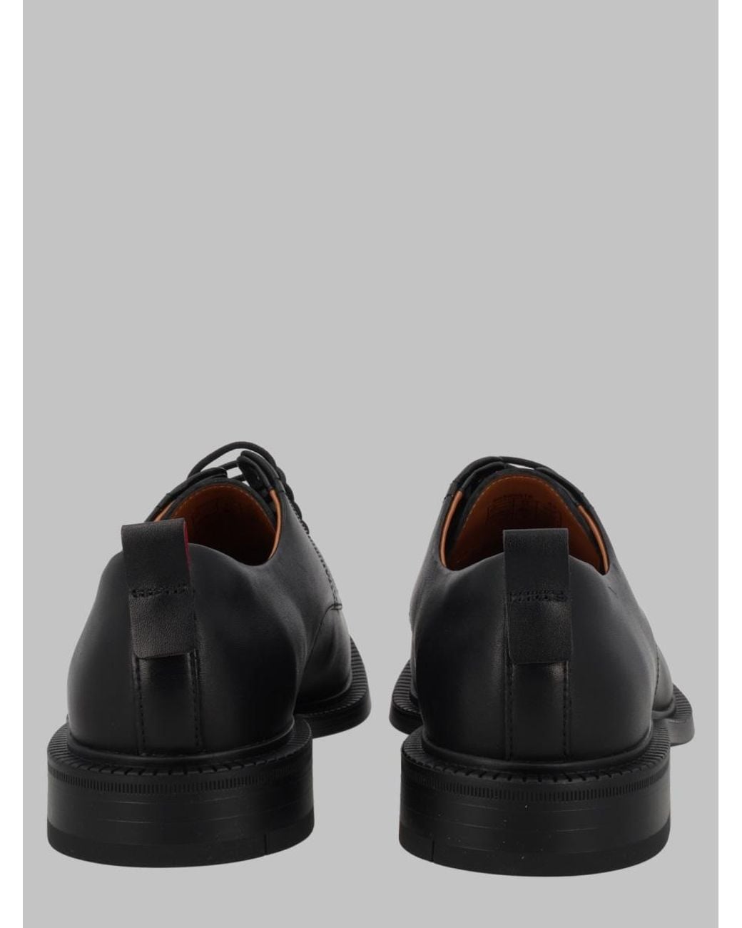 HUGO Black Leather Derby Shoes for men