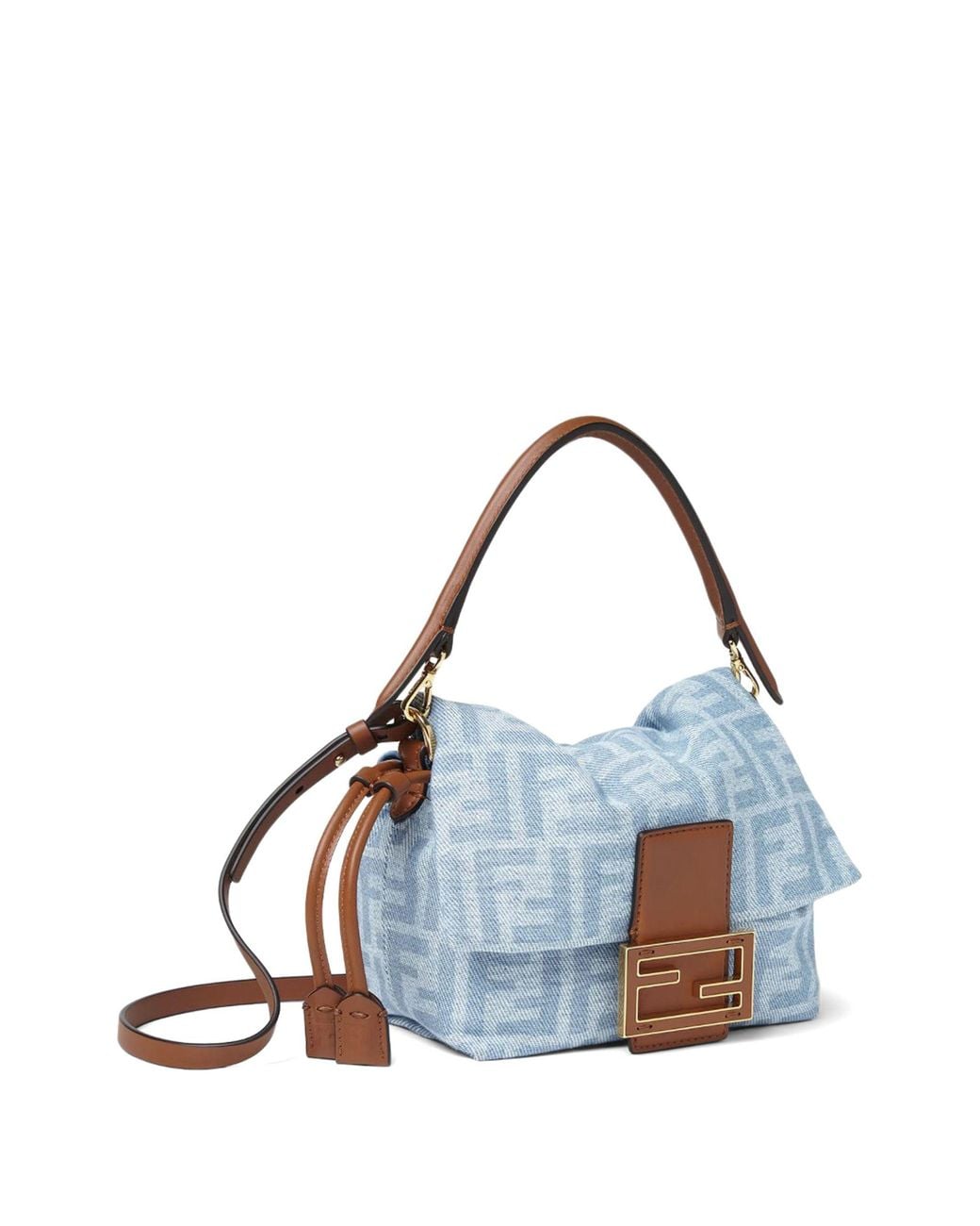 Fendi Blue Borsa Baguette Soft Small
