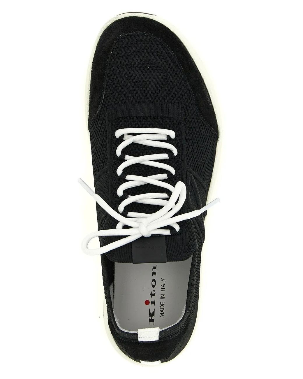 Kiton Black Technical Cotton Sneakers for men
