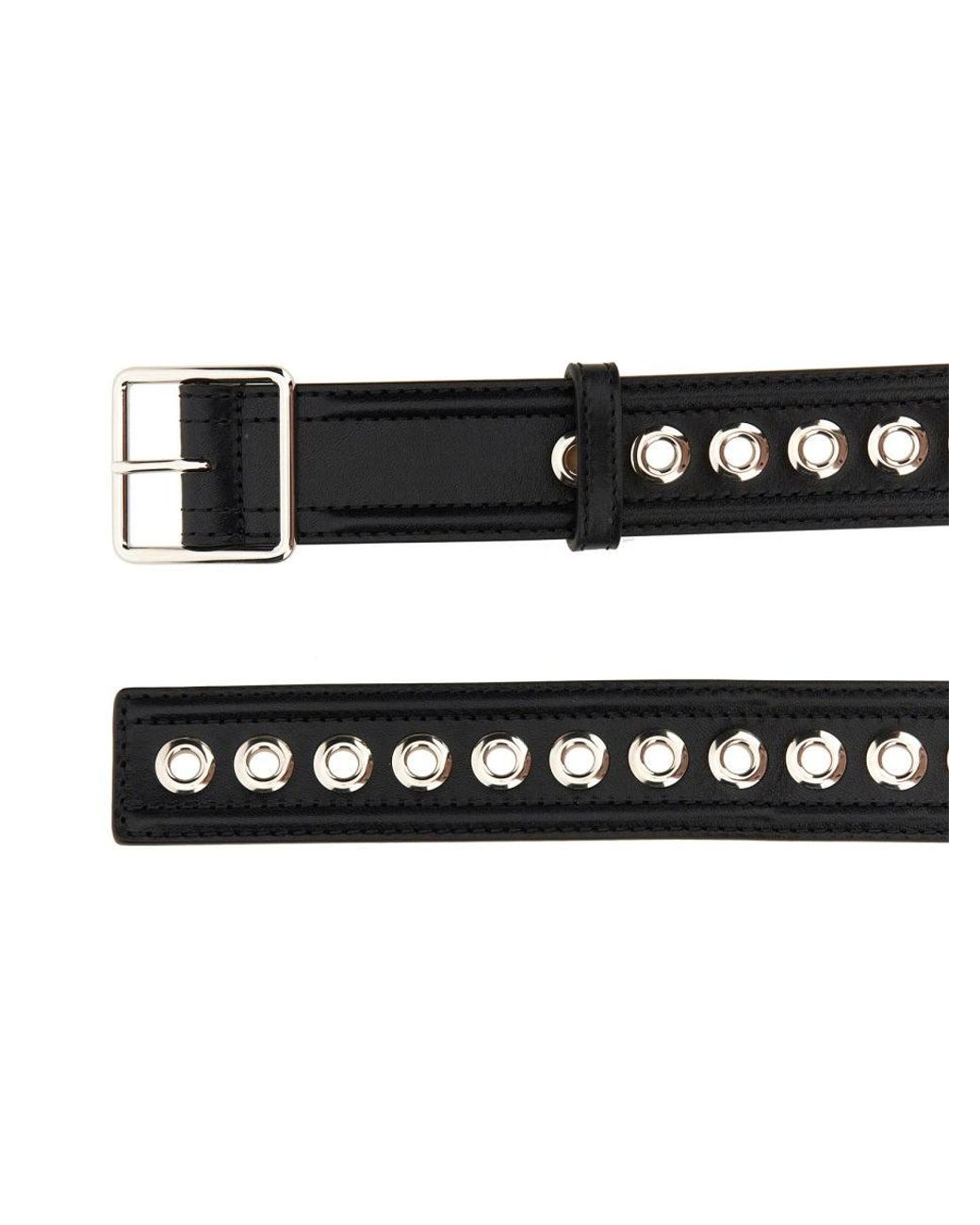 Alexander McQueen Black Eyelet Belt