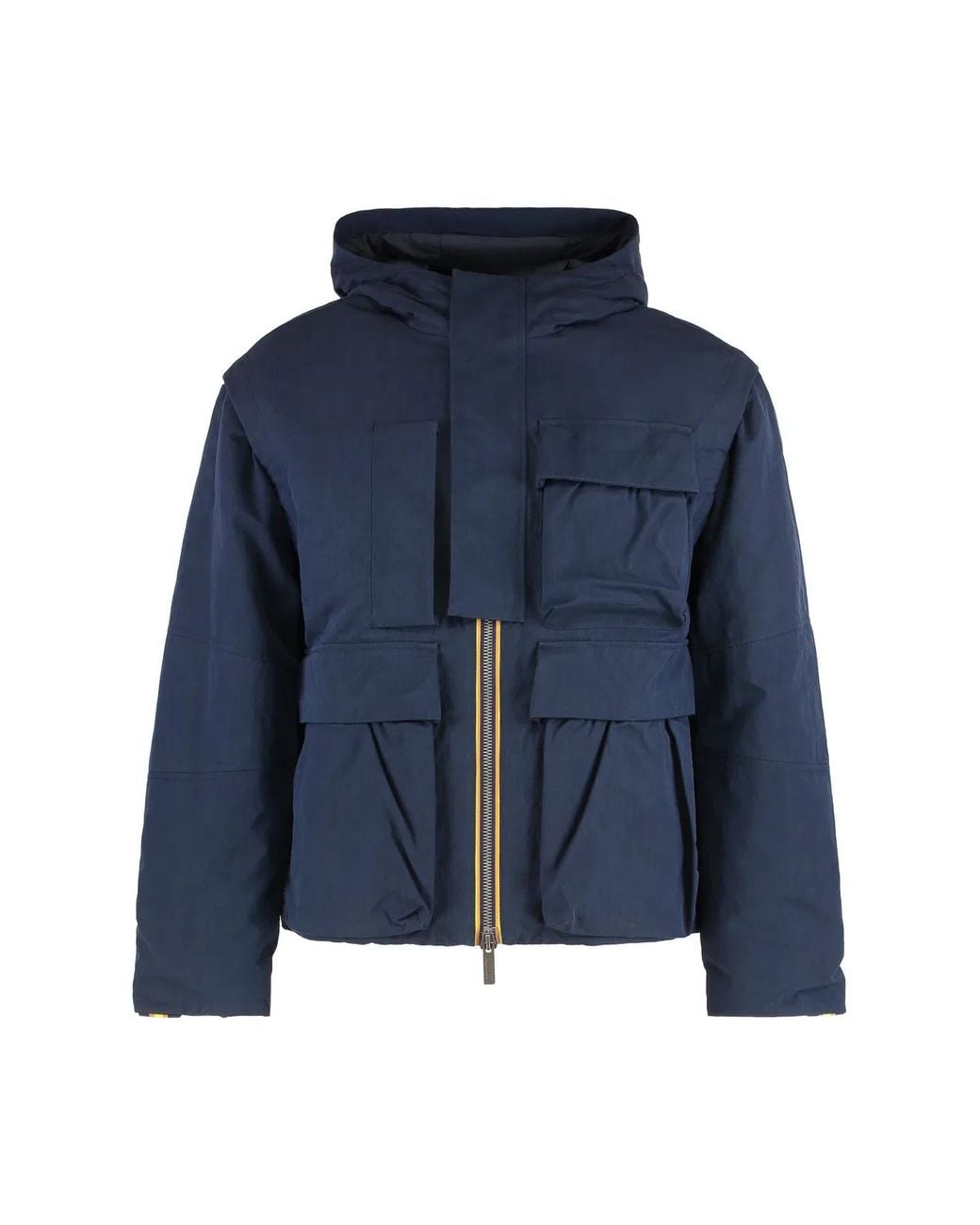 K-Way Blue Short Parka Guillermo With Hood for men
