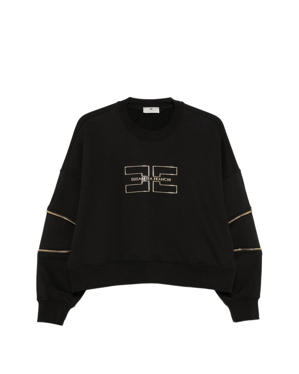 Elisabetta Franchi Black Cotton Elastane Sweater